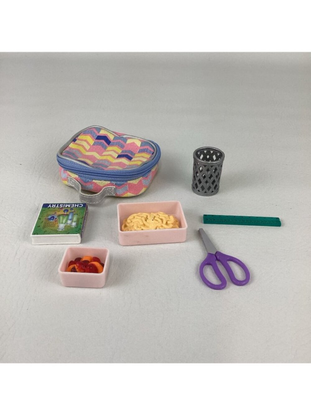 Our Generation Lunch Box School Toiletry Bag Play Food Chemistry Book 18" Doll - Picture 5 of 7